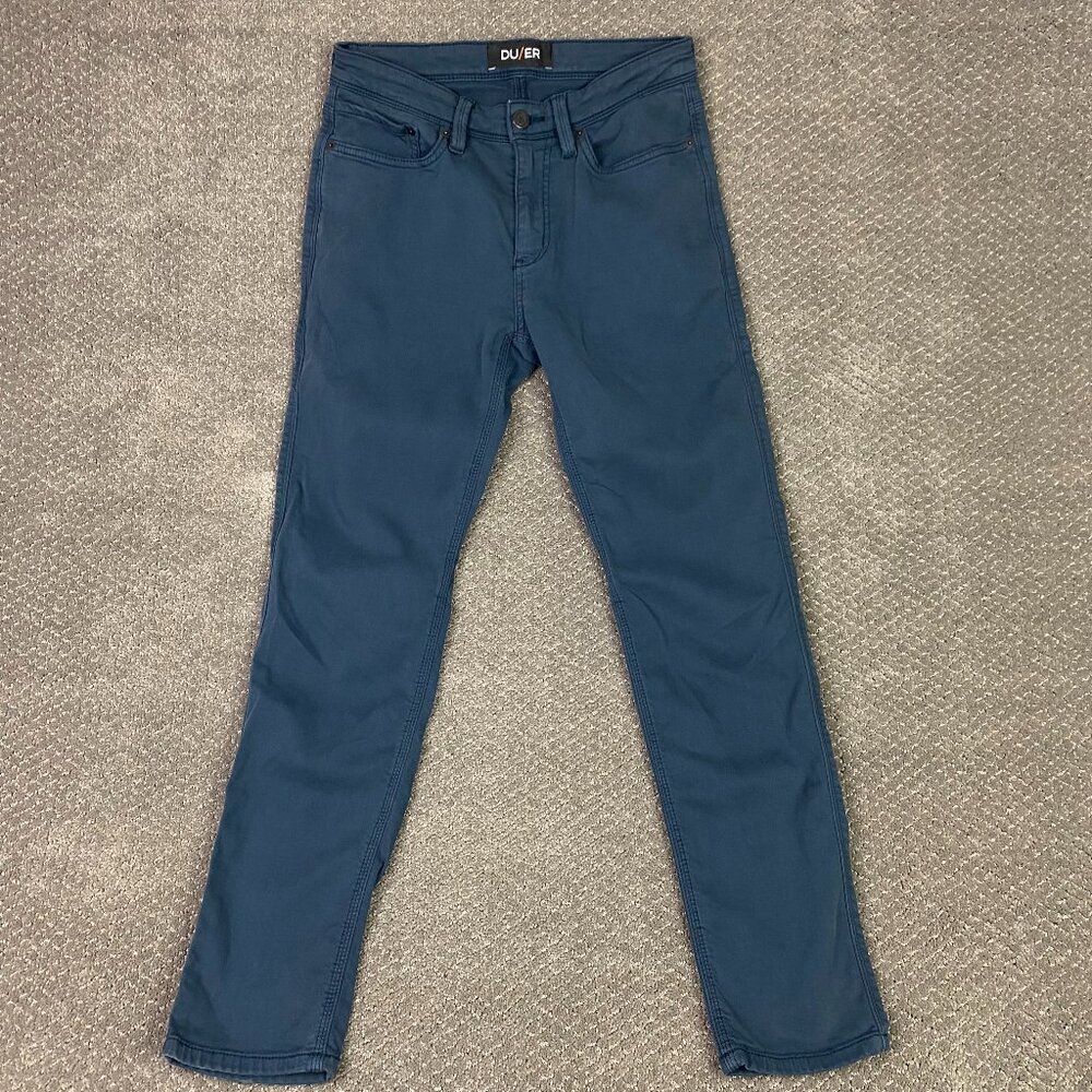 DU/ER Pants Men's 29 x 30 Fits 29.5 x 29 Blue Slate N2X Slim Fit Stretch Chinos